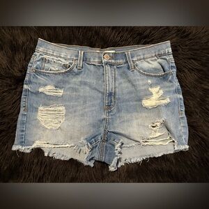 Mudd Flxstretch distressed high rise shortie shorts size 15